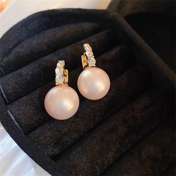 🆕 Women Gold Pearl Drop Earrings Dainty Wedding Diamond Fashion Jewelry Gift - Picture 4 of 6